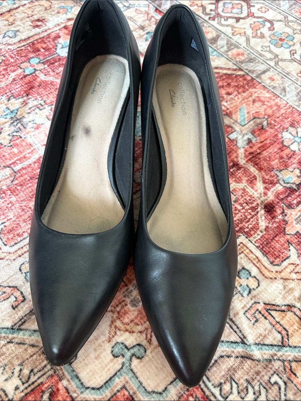 Clarks Black Pointed Toe Pumps for Women
